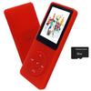 MP3 Player 32GB with Speaker Earphones Portable Music Player for Kids Support FM Radio Voice Recorder E-Book Support up to 128GB Red view 1