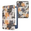 kwmobile Case Compatible with Amazon Kindle (2022/2024) Case - eReader Cover - Cats Orange/Black/White view 1