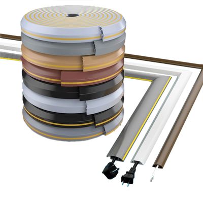 3.2ft Adhesive Floor Cable Cover, Cord Cover Floor, Overfloor Cord Protector, Cord Management, Cable Grip, Cord Concealer, Cable Hider Raceway, Extension Cord Cover Prevent Cable Trips & Protect Wires