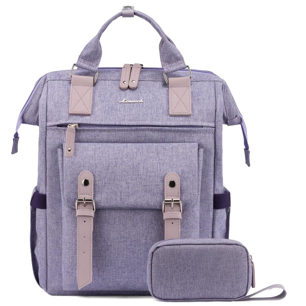 LOVEVOOK Extra Large Backpack for Women, 18 Inch Travel Laptop Backpack with USB Charging Port, Teacher Doctor Nurse Work Bags, College Computer Backpack Purse, Wide Open Carry On Travel Bag, Purple