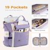 LOVEVOOK Extra Large Backpack for Women, 18 Inch Travel Laptop Backpack with USB Charging Port, Teacher Doctor Nurse Work Bags, College Computer Backpack Purse, Wide Open Carry On Travel Bag, Purple view 3