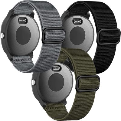 Elastic Bands for Garmin Venu/Sq/Sq 2/Forerunner 165/55/645/245 Music Watch Band, Garmin Vivoactive 6/5/3 Bands, 20mm Nylon Sport Wristband for Garmin Vivomove HR/Sport Men Women 3Pack