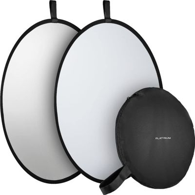 32" Silver and White Collapsible Light Reflector