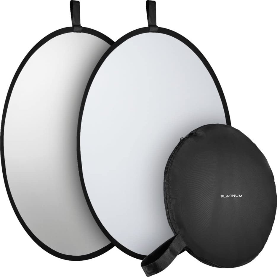 32" Silver and White Collapsible Light Reflector