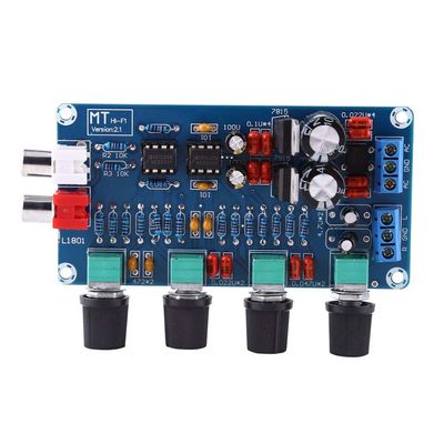 Digital Amplifier Board, HiFi OP-AMP Audio Amplifier Board NE5532 Preamplifier Volume Tone Control Assembled Board