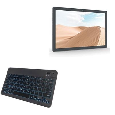 BoxWave Keyboard Compatible with OLEXEX Android Tablet (10.1 in) - SlimKeys Bluetooth Keyboard - with Backlight, Portable Slim LED 7 Colors - Jet Black