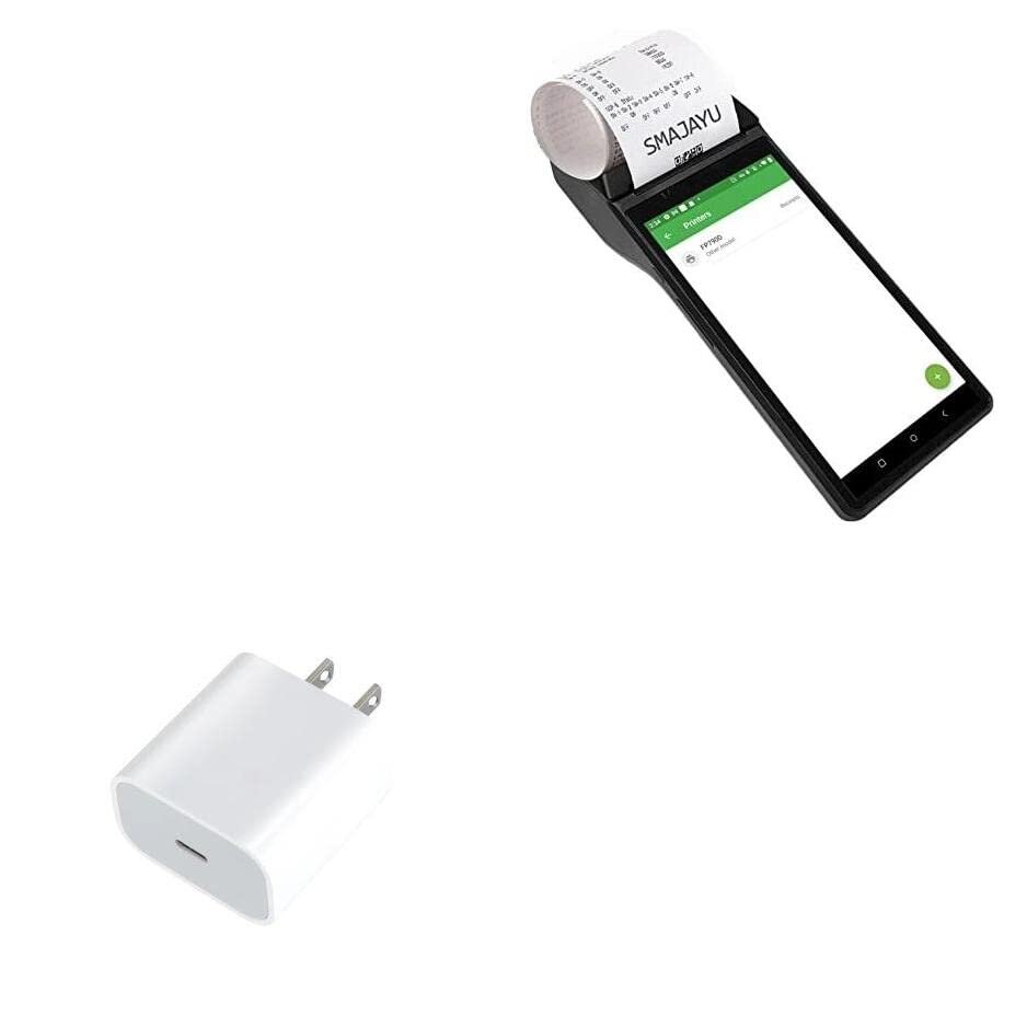 BoxWave Charger Compatible with SMAJAYU Android 10 Handheld POS (FP7900) - PD GAN miniCube (30W), 30W Tiny PD GAN Type-C Wall Charger - Winter White