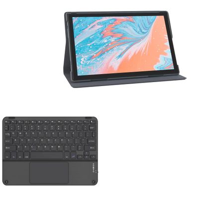 BoxWave Keyboard Compatible with Vastking KingPad K10 Pro (10.1 in) - SlimKeys Bluetooth Keyboard with Trackpad, Portable Slim TouchPad - Jet Black