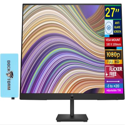 HP P27 G5 27" FHD IPS Monitor with 5ms Response Time, Anti Glare, Flicker Free, Displayport, VESA Mount (100 x 100mm), HDMI & DKZ Hub, Black Color (64X69AA#ABA)