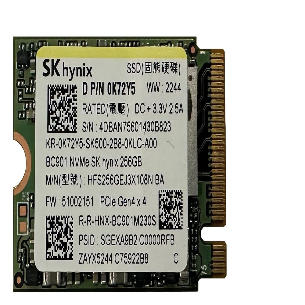 OEM Hyn BC901 256GB M.2 PCI-e GEN 4X4 NVME SSD Internal Solid State Drive 30mm 2230 Form Factor M Key Steam Deck