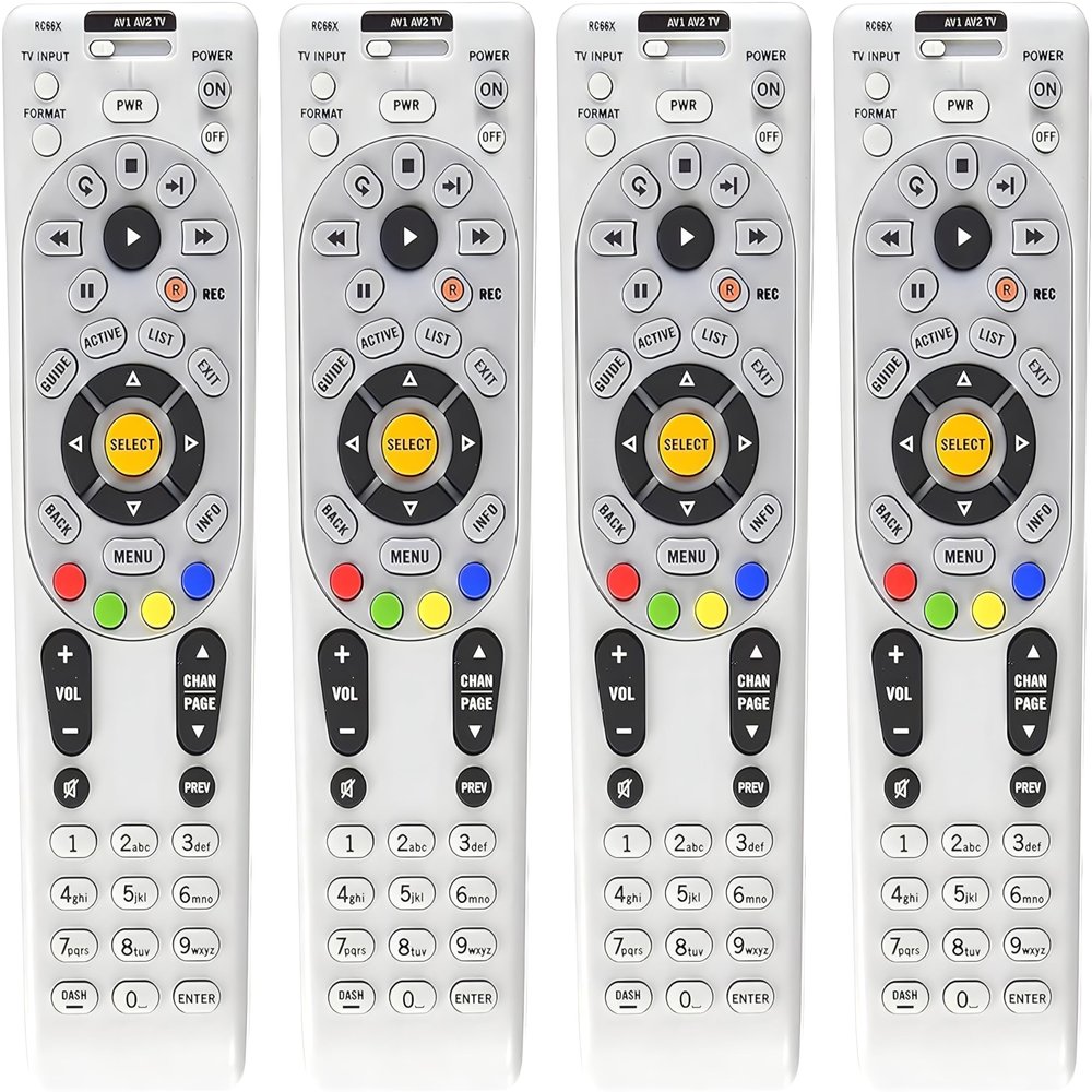 4 Pack Buck AT&T DirecTV RC66RX IR/RF Universal Programmable Remote Control  DirecTV Remote Control Replacement for R16, R22, H21, H22, H23, H24, HR21, HR22, HR23, HR24, HR34, and C31 Receiver