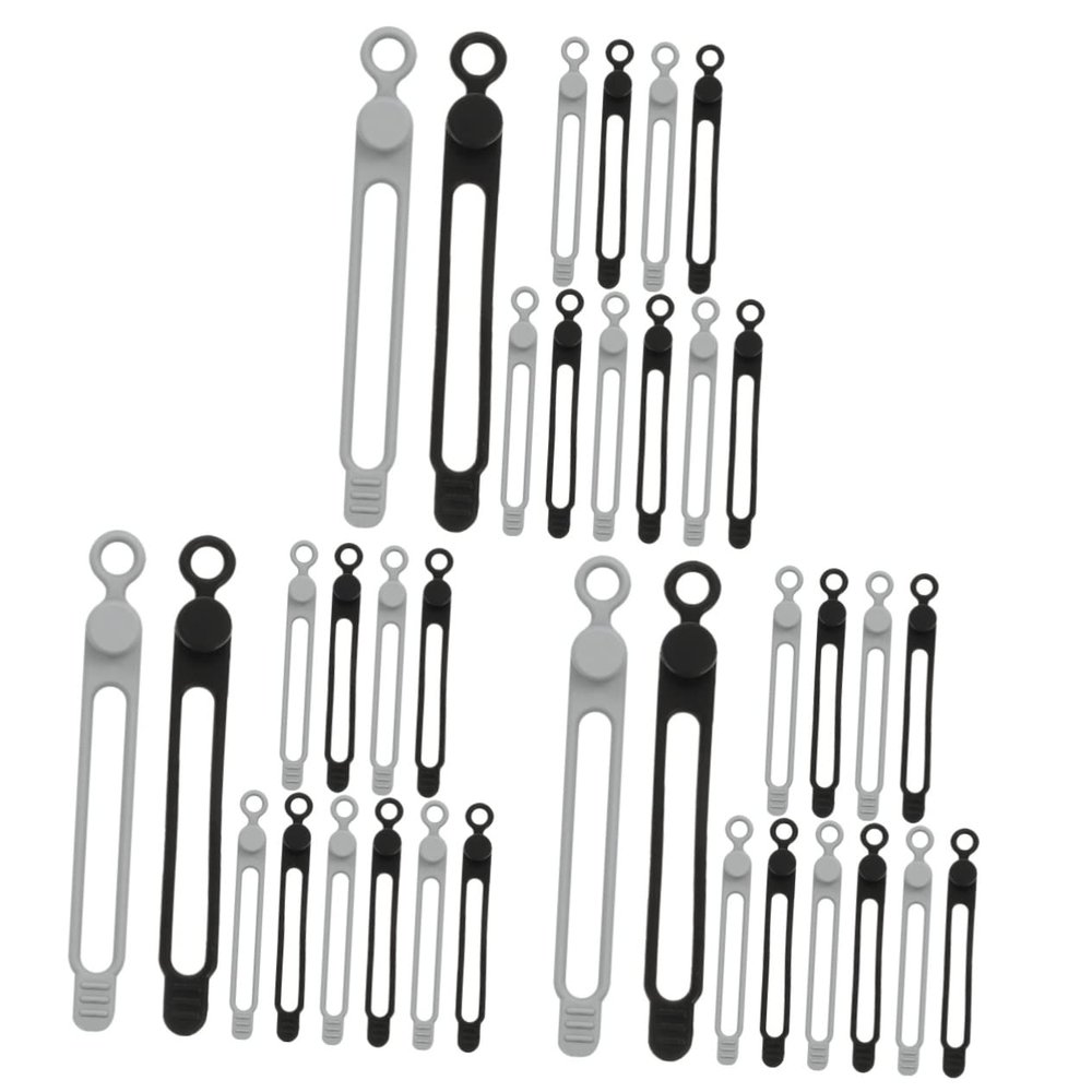 Operitacx 36pcs Reusable Silicone Cable Ties Cord Organizers for Efficient Wire Management and Easy to Use and Portable for Home Office and Travel