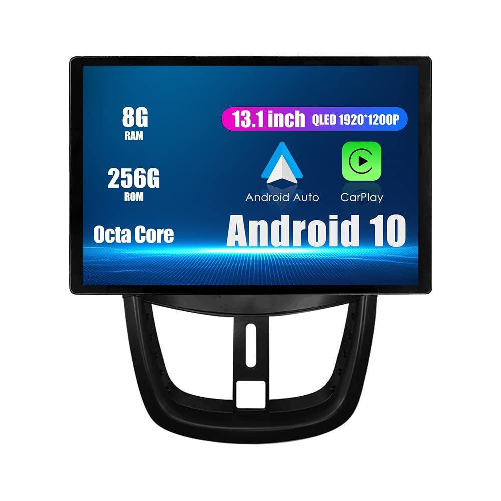 ZERTRAN Android Radio 13.1" Car Stereo Autoradio Navigation Headunit Multimedia Player GPS Touchscreen RDS DSP BT WiFi Carplay Replacement for Peugeot 207, if Applicable