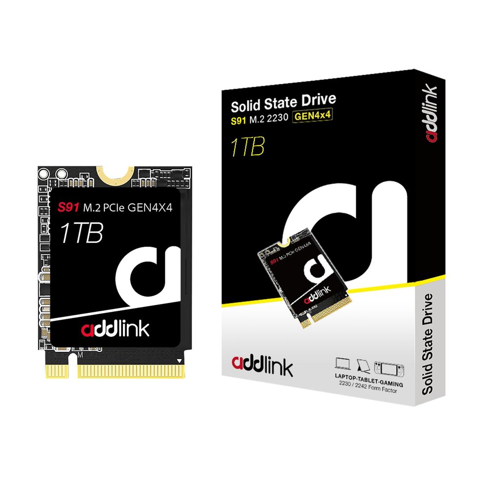 Addlink S91 1TB 2230 NVMe High Performance PCIe Gen4x4 2230 3D NAND SSD - Read Speed up to 4900 MB/s Compatible with Steam Deck, ROG Ally, Laptop, Internal Solid State Drive - (ad1TBS91M2P)