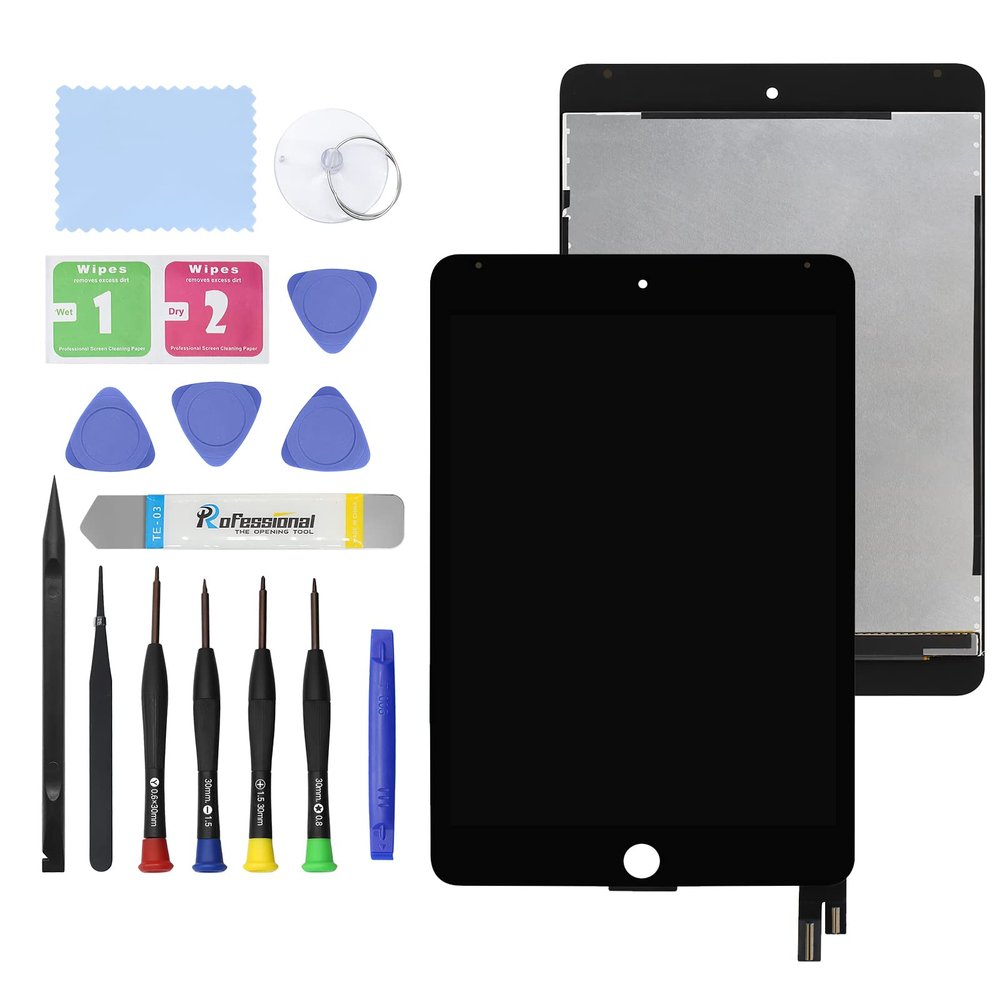 GBOLE 7.9" New Screen Replacement for iPad mini 4 A1538 A1550 LCD Display Touch Glass Screen Digitizer Panel Assembly Replacement Part with Tools - Black