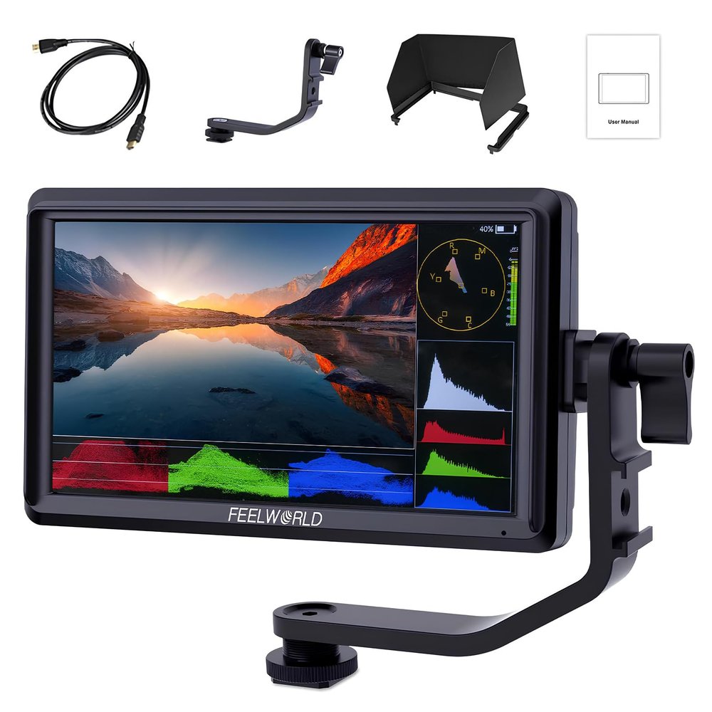 FEELWORLD FW568S 6 -Inch Sdi+Hdmi Interface Is Complete+Plug -in Map Map Transmission Power SupplyMulti-Camera Video Mixer Switcher with Touch Screen for Live Streaming