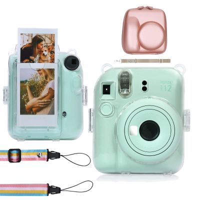 Aenllosi Hard Case for Fujifilm Instax Mini 11/12 and Clear Case for Instax mini 12