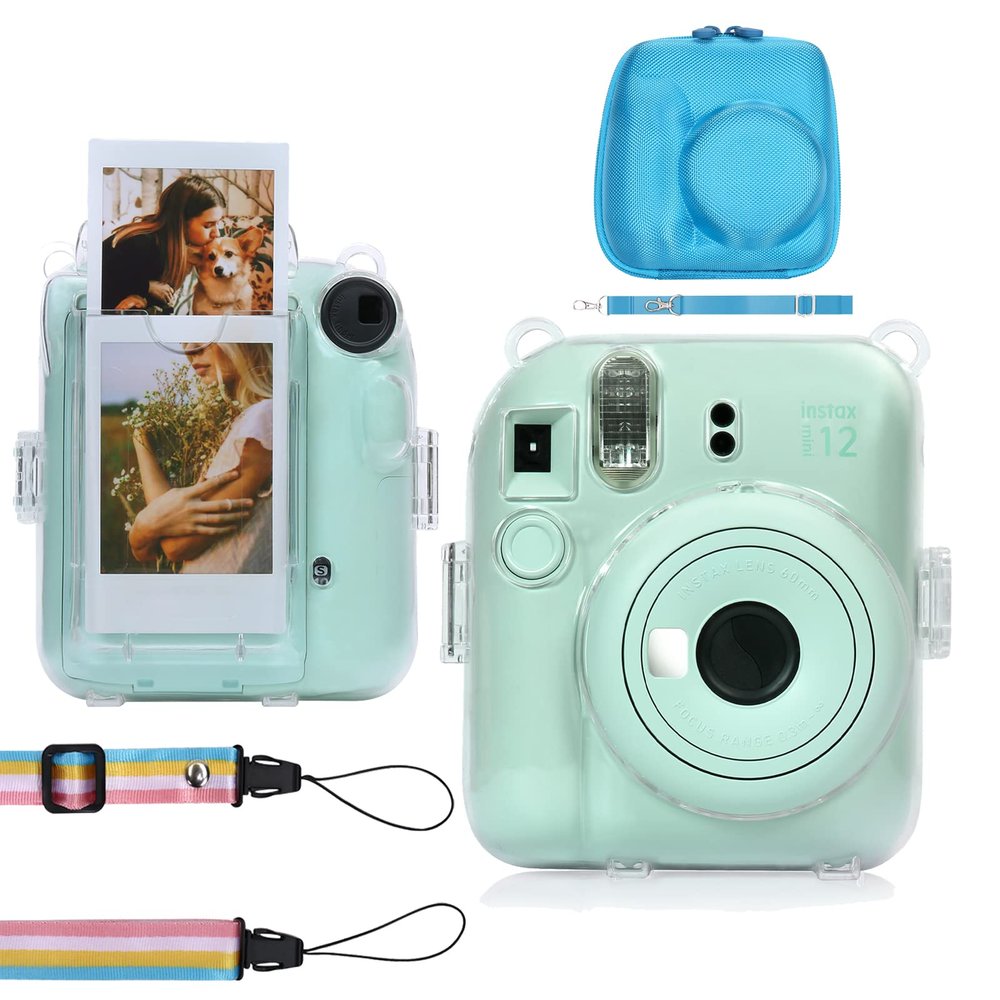 Aenllosi Hard Case for Fujifilm Instax Mini 11/12 and Clear Case for Instax mini 12