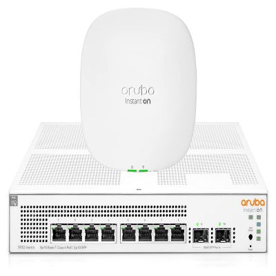 HPE Networking Instant On Switch 1930 8-Port PoE (JL681A) + AP25 WiFi 6 Access Point (R9B27A) Bundle | Smart-Managed | US Models