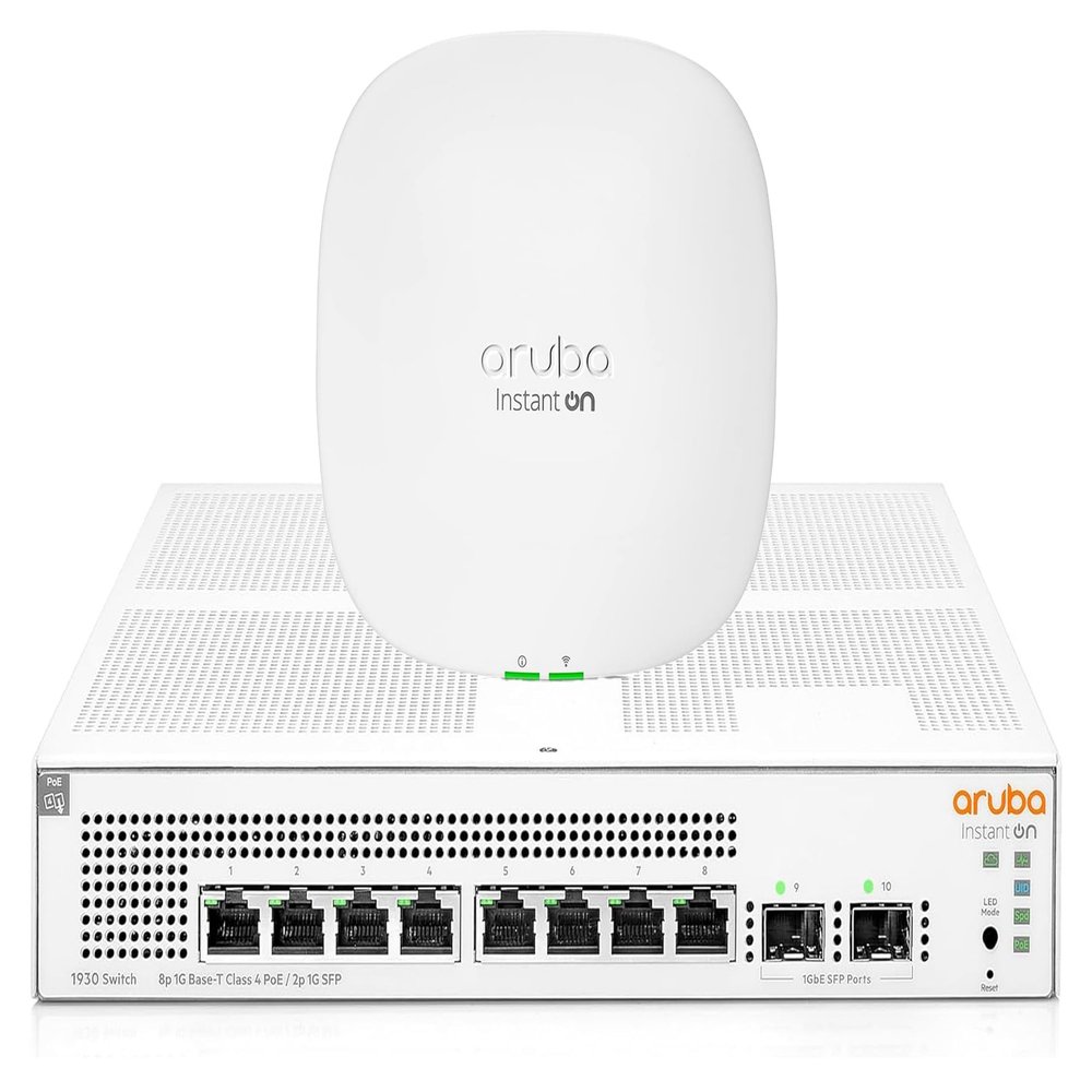 HPE Networking Instant On Switch 1930 8-Port PoE (JL681A) + AP25 WiFi 6 Access Point (R9B27A) Bundle | Smart-Managed | US Models