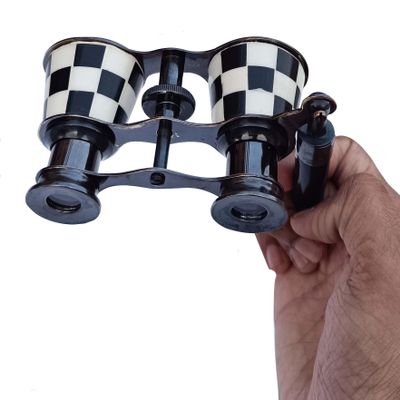 2.5" Opera Glasses Binoculars for Adults Mother of Pearl Solid Brass with Handle | Pocket-Sized, Ideal for Kids, Bird Watching, Hunting & Theatre