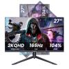 27 Inch Gaming Monitor 165Hz/144Hz,QHD 2560x1440 Built-in Speakers 104% sRGB Computer Monitor, Height/Pivot/Swivel/Tilt Adjustable Vertical Monitor, HDR,Support FreeSync, DP,HDMI, VESA Compatible view 1