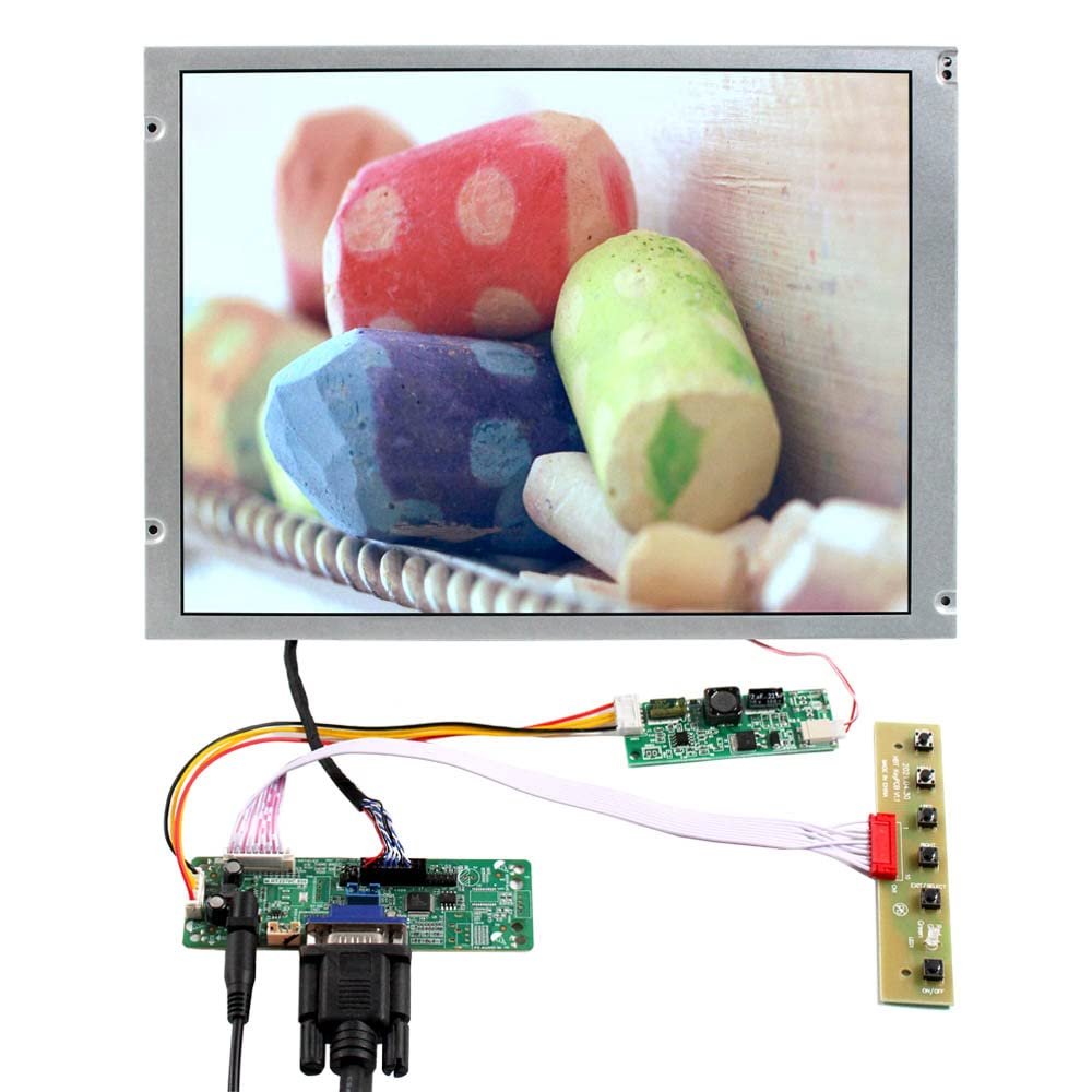 FanyiTek 12.1 inch 1024x768 4:3 650nit VS121T-003A Wall-Mounted IPS LCD Screen and VGA 20pin WLED LVDs Controller Board