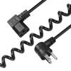 3 Prong Coiled Spiral Power Cord YACSEJAO 18AWG Coiled Spiral NEMA 5-15P Up Angle to C13 AC Power Cable for Computer Plasma TV Printer Monitor (5-15P Up Angle to C13 Left Angle) view 1
