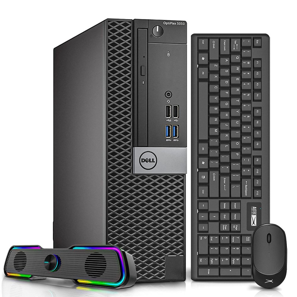 Dell OptiPlex 5050 Desktop Computers PC i7-6700 3.4GHz, 32GB Ram 1TB M.2 NVMe SSD+2TB HDD, AX200 Built-in WIFI 6, Bluetooth 5.2 HDMI, Dual Monitor Support, RBG Speaker, Computer (Renewed)