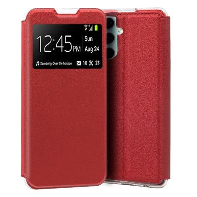 Cool Flip Cover Case for Samsung A346 Galaxy A34 5G Smooth Red