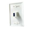 BUPLDET USB3.0 Wall Plate 1 Port - Single Gang USB Keystone Jack Cover Plate Female to Female for USB Cable/Charging/Data Transfer - White view 2