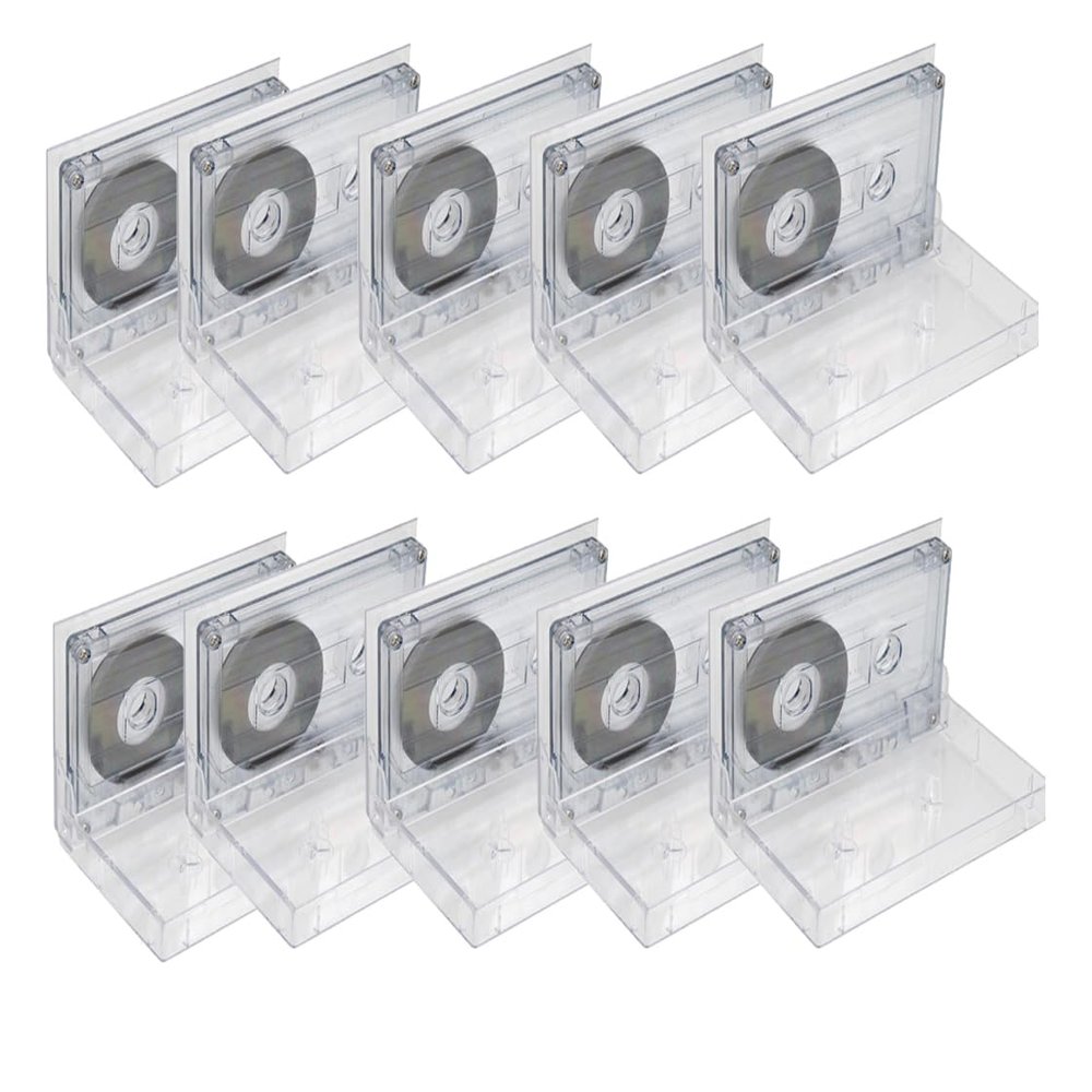 Blank Cassette Tapes 60 Minute Recordable Clear Audio Cassette Tape for Speech Music Recording,Tapes Audio Tapes with Individual Clear Plastic Case