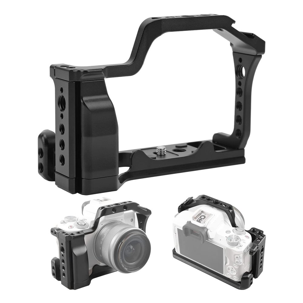 Camera Video Cage Film Movie Making Kit, Aluminum Alloy Camera Cage Rig, Filmmaking Stabilizer Rig Extension Frame with Cold Shoe for Locating Hole for M50 M5 M50II Camera
