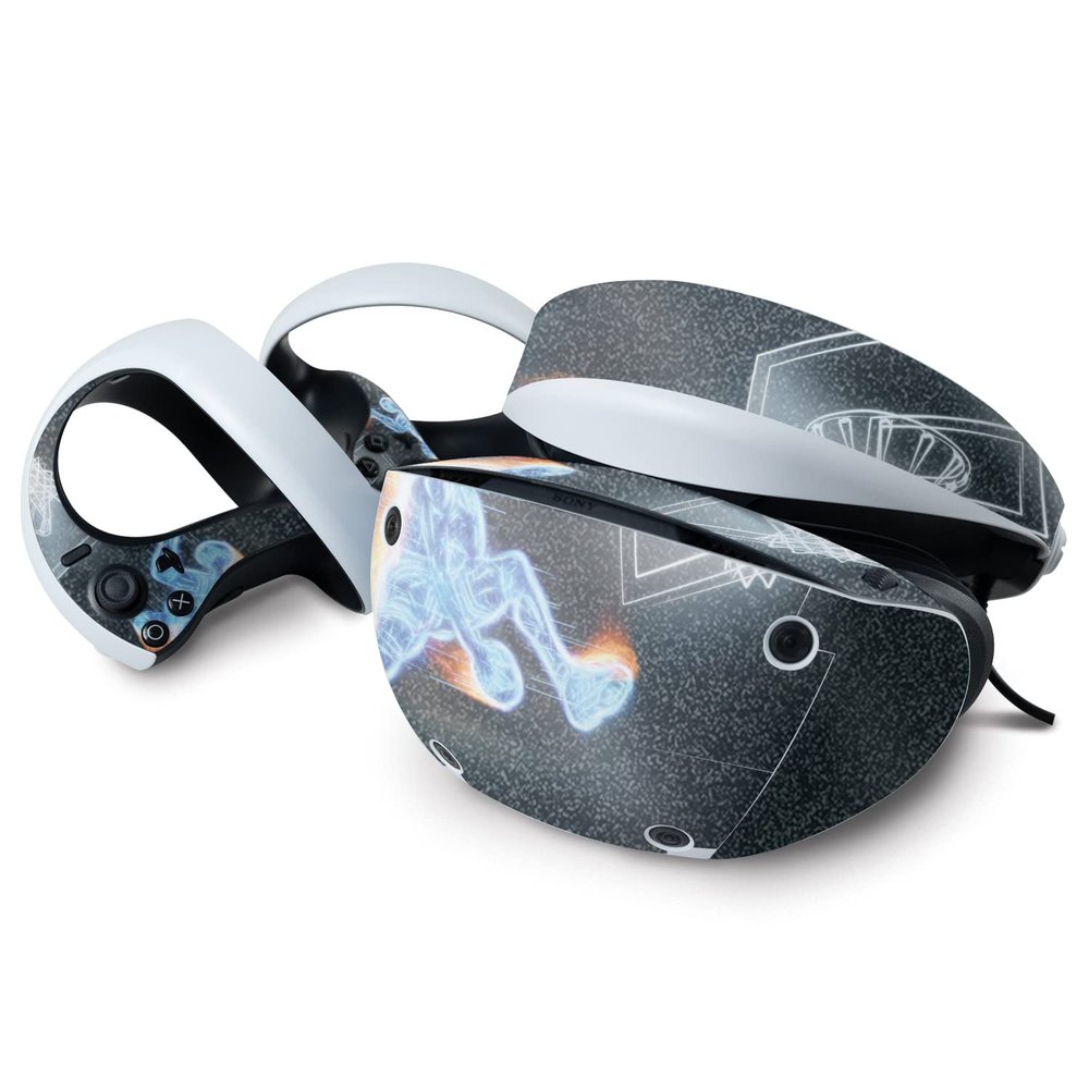 MightySkins Glossy Glitter Skin Compatible with Sony Playstation VR2 - Glow Basketball | Protective Durable High-Gloss Glitter Finish | Easy to Apply & Change Styles | Made in The USA
