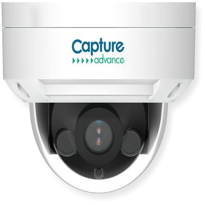 Capture Advance R2-8MPFXDOME IP IR Fixed Dome Camera, 8 MP, 1/2.8" Progressive Scan CMOS, True WDR, IR Range up to 98 feet, Fixed Iris, 3840 x 2160 Max Resolution, Auto Day/Night