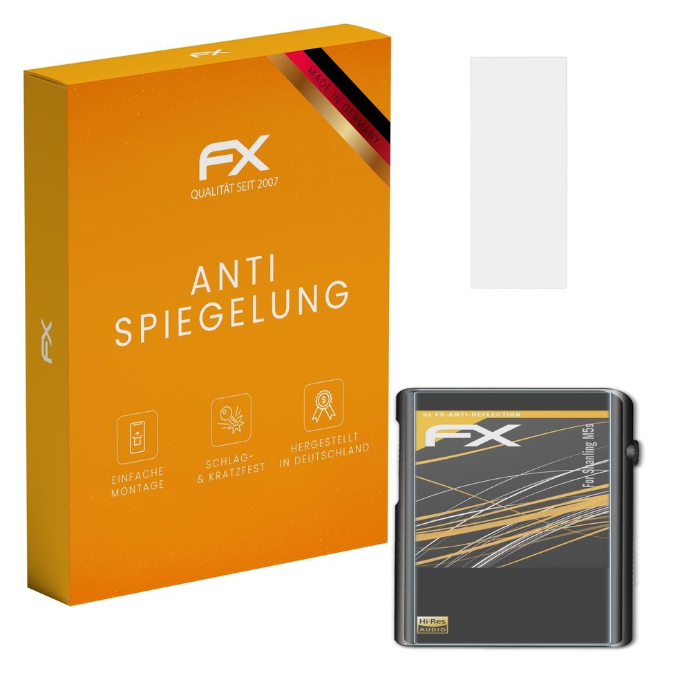 atFoliX Screen Protector compatible with Shanling M5s Screen Protection Film, anti-reflective and shock-absorbing FX Protector Film (3X)