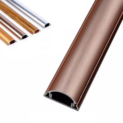 HAIXHX Wall Mount Cable Concealer Management, Aluminum Alloy Half Round Paintable Floor Cable Trunking for On-Wall Cable Raceway Kit Hiding (Color : Rose Gold, Size : No.5)