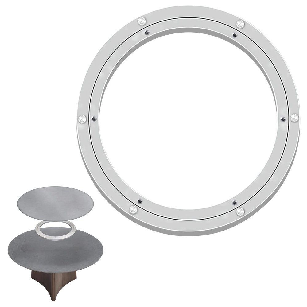 ESOYAWE Turntable Bearing 5 8 10 12 14 16 18 20 24 28 32 40inch Heavy Duty Aluminium Alloy Aluminum Swivel Base Bearing, Non Slip Lazy Susan Turntable Bearing, for Table, TV Monitor, Sculpture