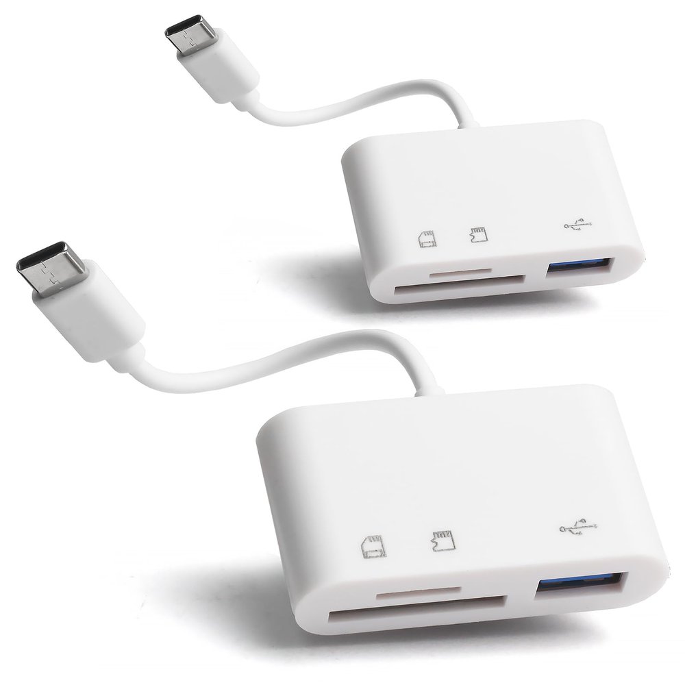 [2 Pack] SD Card Reader for Android, Micro SD Card to USB Adapter, USB C SD Card Reader for Camera Memory Card Reader, Wansurs SD Card Reader for PC Phone Pads