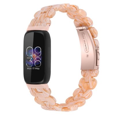 FitTurn Compatible with Fitbit inspire 3 Watch Band for Women Men Girl Boy, Slim Lightweight Oval Resin With Stainless Steel Buckle for inspire 3 Smartwatch (Silk)