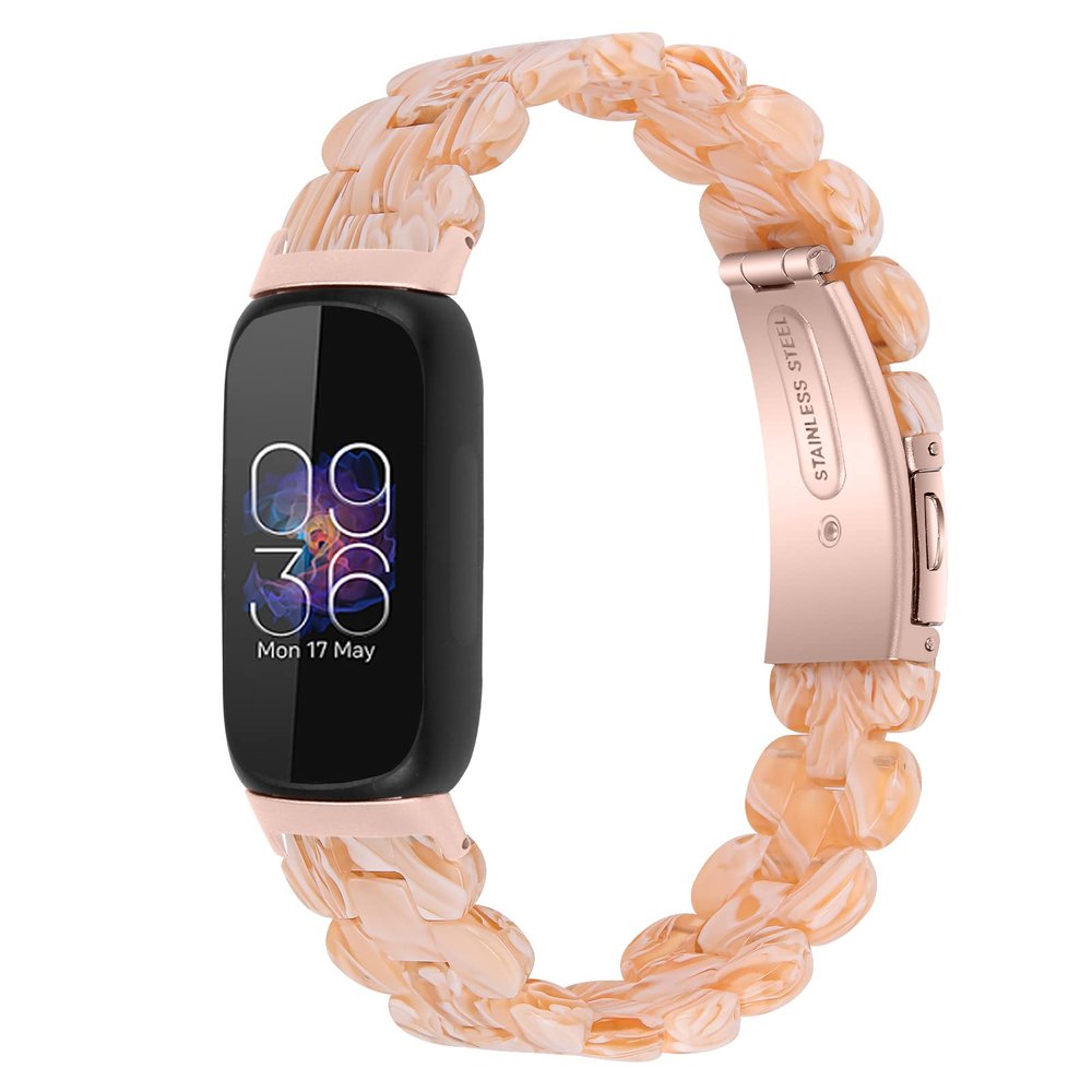 FitTurn Compatible with Fitbit inspire 3 Watch Band for Women Men Girl Boy, Slim Lightweight Oval Resin With Stainless Steel Buckle for inspire 3 Smartwatch (Silk)