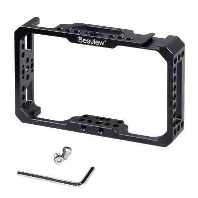 Desview Camera Monitor Cage 5.5 inch, Aluminum Alloy Field Monitor Cage with 1/4 & 3/8 Thread and Cold Shoe Compatible with R6 Camera Monitor