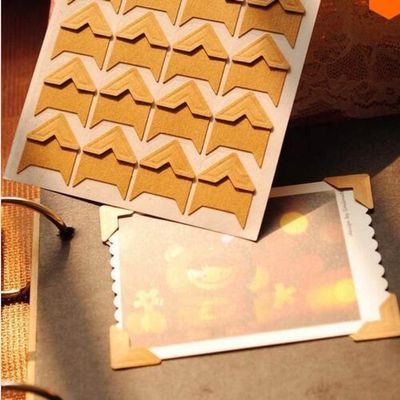 120 Pcs/Lot 5 Sheets DIY Vintage Corner Kraft Paper Stickers For Photo Album Frame Decoration Scrapbooking Picture Protect Decor,Kraft paper
