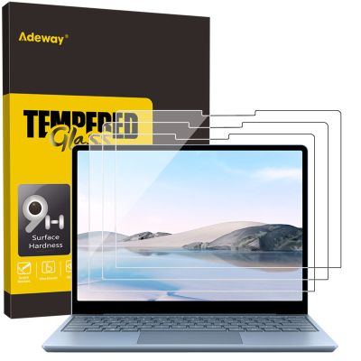 [3 Pack]Adeway Tempered Glass Screen Protector for Surface Laptop Go 2 12.4 inch 2022, 9H Hardness, Scratch Resist,HD Transparent, Also For Microsoft Surface Go 2020