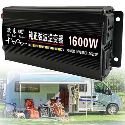 New Pure Sine Wave Power Inverters DC 12V/24V to 110V/220V Intelligent Car Inverter 1600W 3000W 4000W 5000W 6000W 8000W with LCD Display &AC Outlets for RV, Camping, Emergencies,1600W-24Vto110V