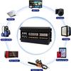 New Pure Sine Wave Power Inverters DC 12V/24V to 110V/220V Intelligent Car Inverter 1600W 3000W 4000W 5000W 6000W 8000W with LCD Display &AC Outlets for RV, Camping, Emergencies,1600W-24Vto110V view 4