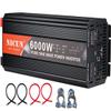GEHPYYDS 2000W 3000W 4000W 5000W 6000W Pure Sine Wave Power Inverter DC12V/24V to AC110V/220V~230V Converter with LCD Display, 2 AC outlets,5V 2.1A USB Port,2 Fans for RV Truck Car,6000W-12Vto220V view 1