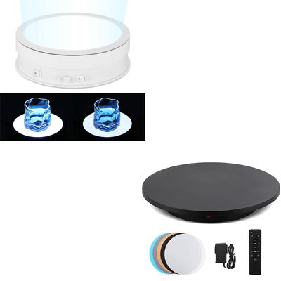 Flyrivergo Photography Turntable 16.5inch/220lb + LED White Light Display Turntable 7.9inch/44lb Bundle