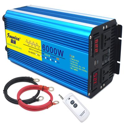 3000W 4000W 5000W 6000W 8000W Pure Sine Wave Power Inverter DC 12V/24V to AC 110V/220V Converter, Solar Power Inverter, Remote Controller & 2 x AC Outlets for RV Truck Car Home Use,6000W-24vto110V