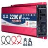 Intelligent Safe Protections Power Inverter 2200W 3000W 4000W 5000W Pure Sine Wave Inverter DC12V/24V to AC 220V ~240V Converter AC Outlets & LCD Display for Home RV Solar System Car,2200W-12Vto220V view 1